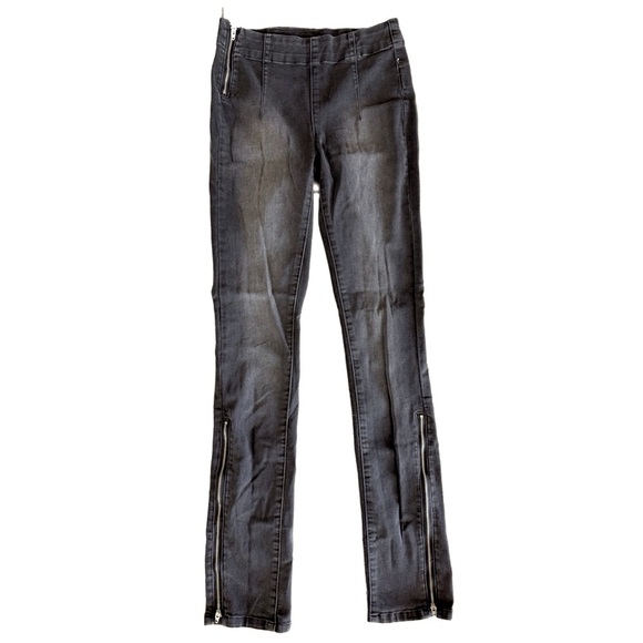BDG High Rise Skinny Jeans with Zippers at Ankles in Faded Black Size 25 - Picture 6 of 10